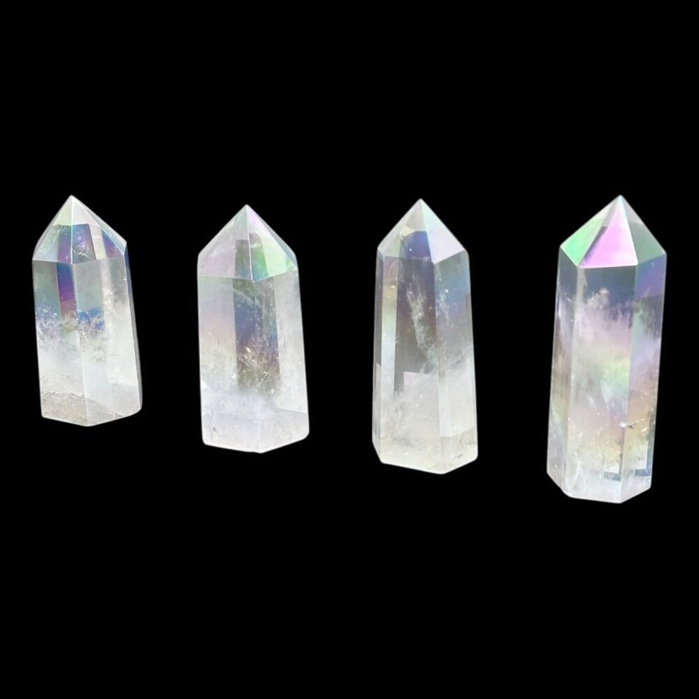 Aura Clear Quartz Point Tower Obelisk Crystal Wand Size Small: 3" - 3.2" Tall - Picture 4 of 16
